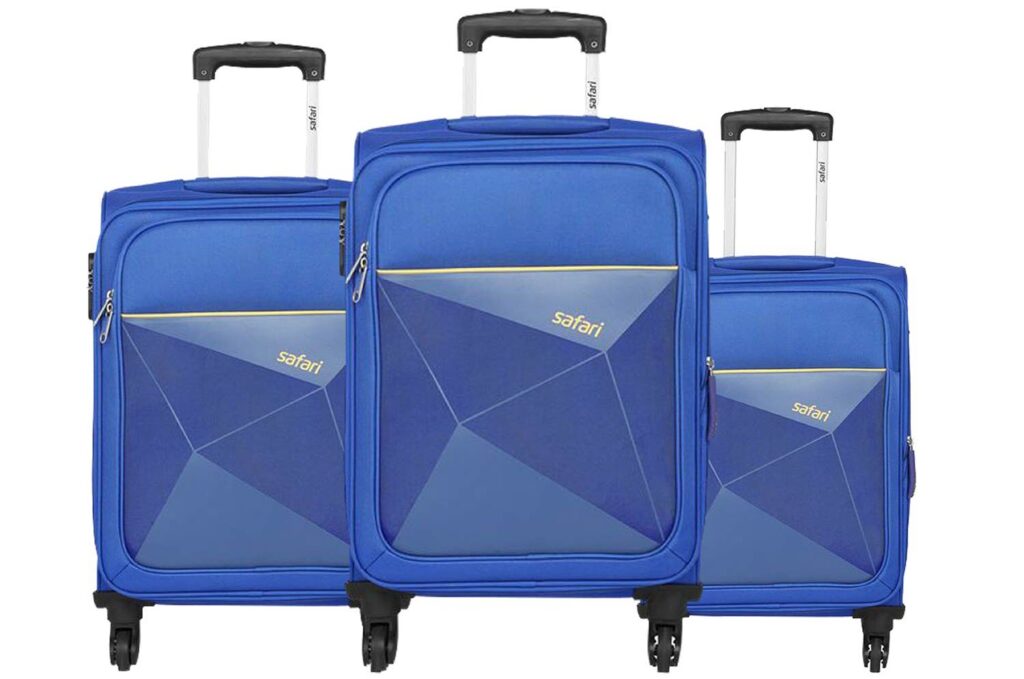 Safari Prisma Set of 3 Polyester Soft Sided 4 Spinner Wheels Luggage