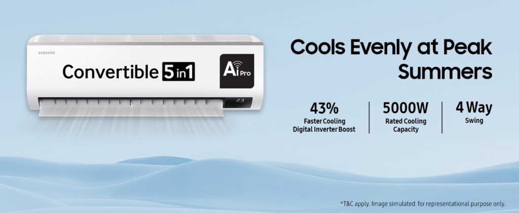 Samsung 1.5 Ton 3 Star Wi-fi Enabled, Inverter Split AC
